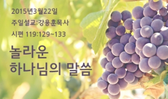 놀라운 하나님의 말씀-시편 119:129~133